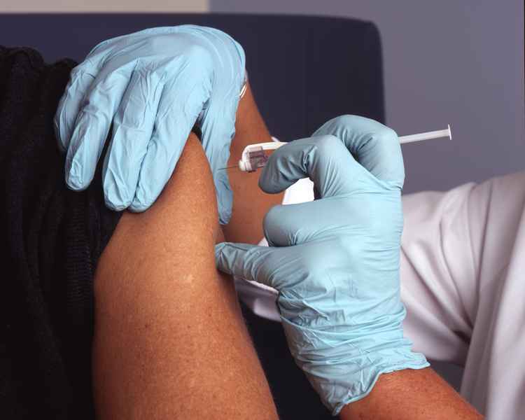 The vaccine will go into the patient's deltoid