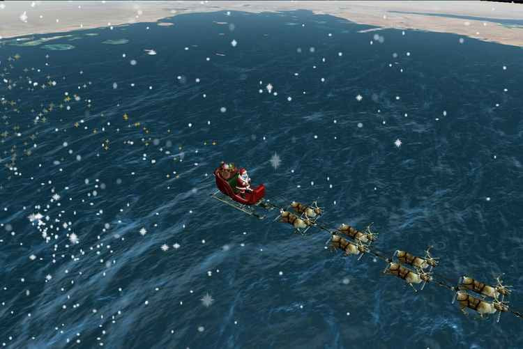 Santa crossing the Persian sea for Iran