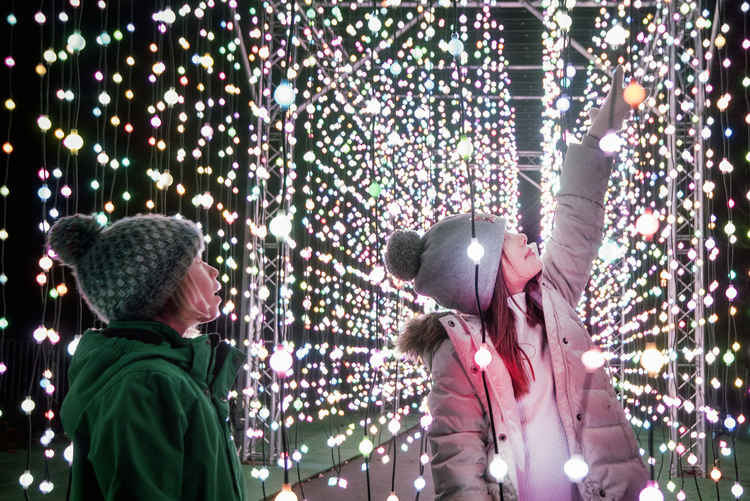 Lulu Kingstone and Beatrice Granger in the Feast of Light at Christmas at Kew. By Jeff Eden © RBG Kew