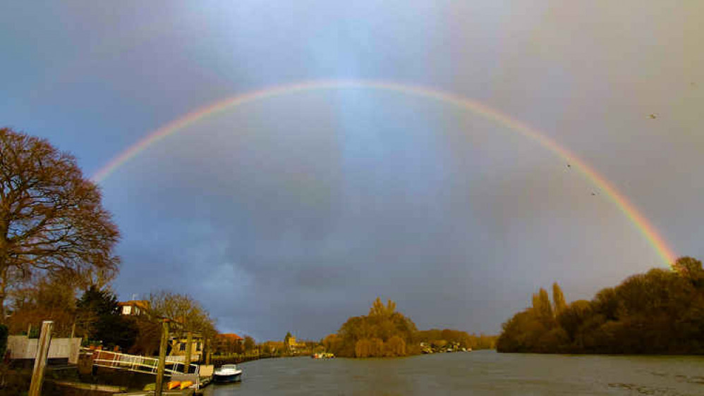 An amazing rainbow spans the river. Photo by Captain Quack @KaptainKwack