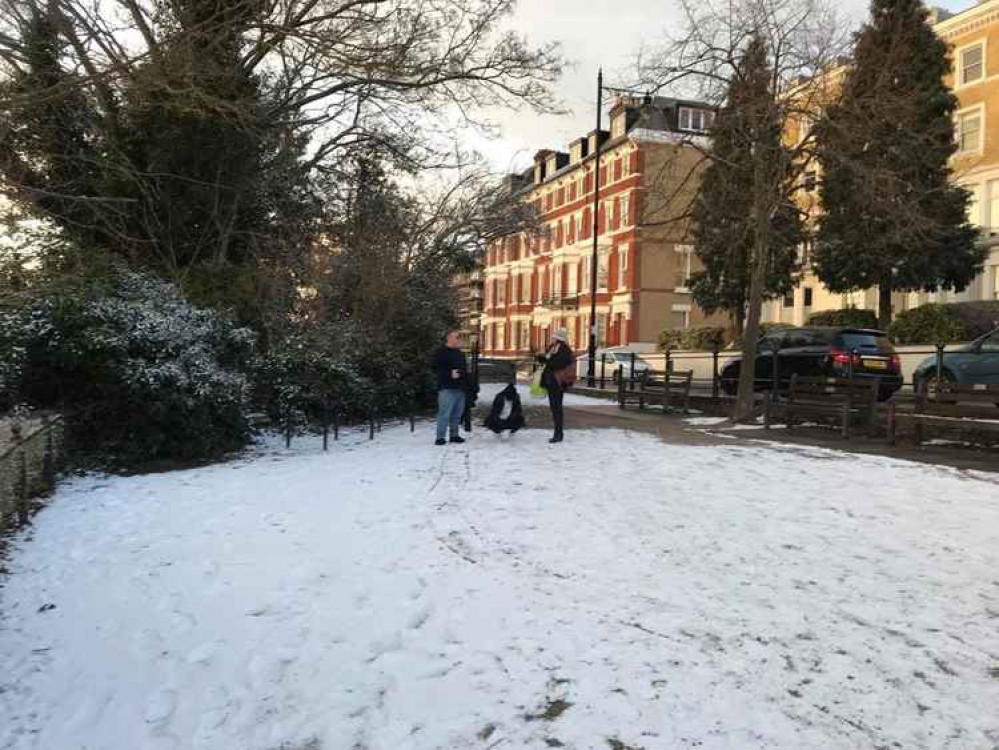 Heavy snow on the top of Richmond Hill. Pic by Andrew Garrett