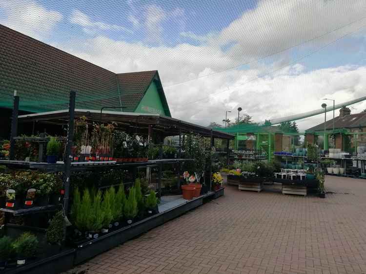 In the garden area of Homebase