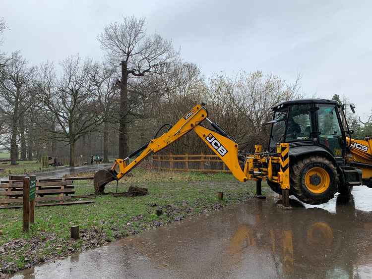 A digger in action