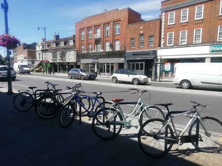 Bicycles locked up in nearby Twickenham