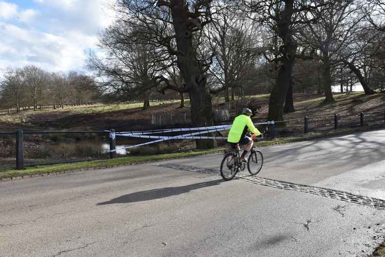 A cyclist heading downhill towards Ham Gate. By Jack Fifield