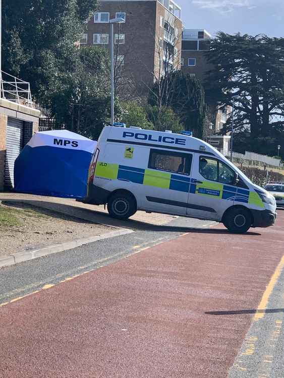 Police blocking the path