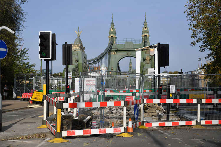 Hammersmith Bridge viewed from Castelnau in Barnes. Photo by Reach photographer Darren Pepe