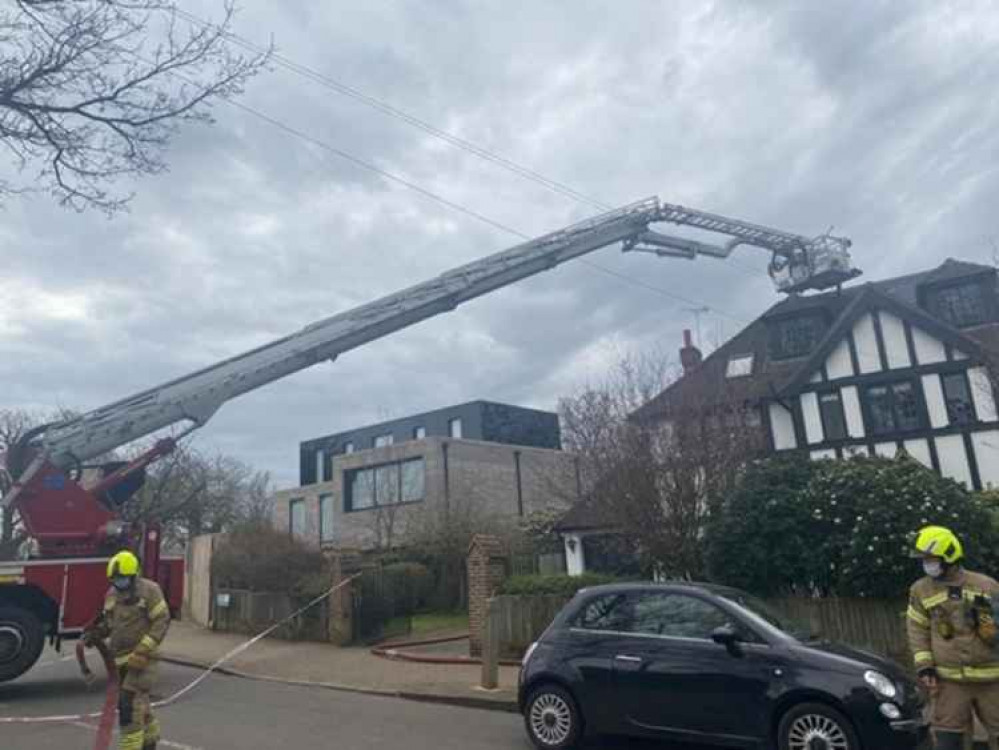 Crews tackling the fire