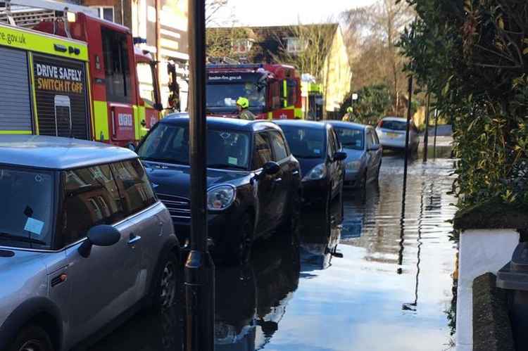 Water flowed into the street