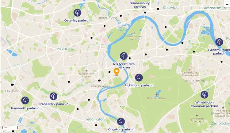 parkrun locations in Richmond and surrounding areas