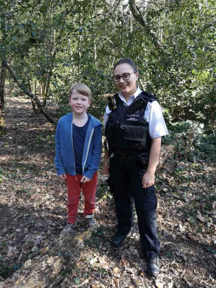 Charlie with one of the first police officers on the scene