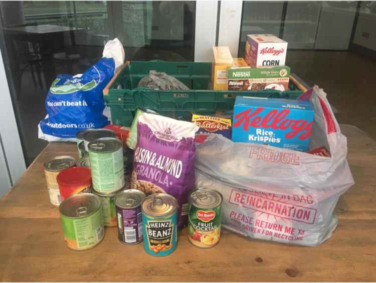 Food donations. Image Credit: @LBRUT on Twitter