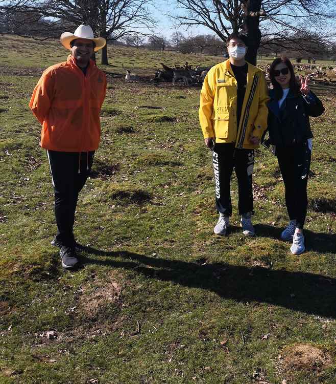 New recruit Seyed with visitors to Richmond Park