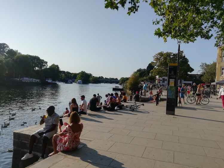 Richmond Riverside - a popular spot when the sun shines