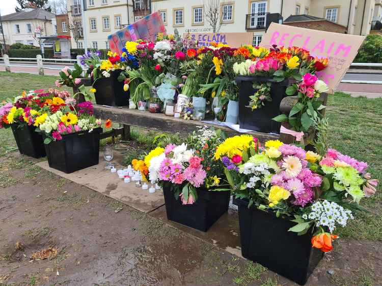 Flowers left on Twickenham Green