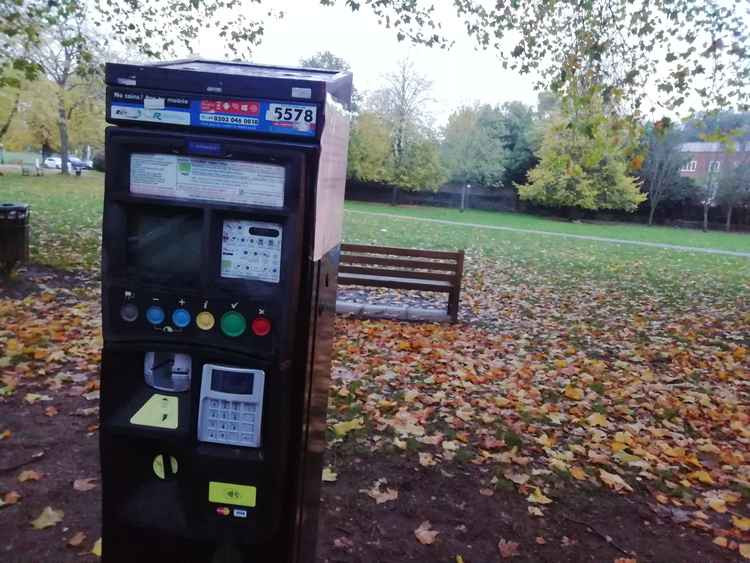 A parking meter near Richmond Green