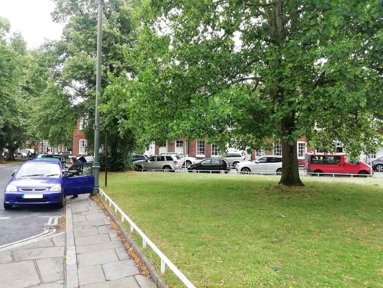 Car parking on the green