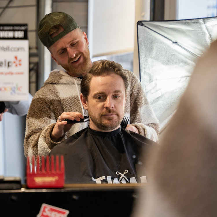 Light On founder, Andrew Coleman at his Barbers