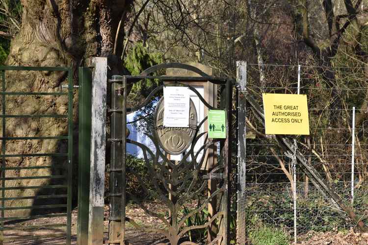 One of the five entrances to Isabella Plantation is closed to the public