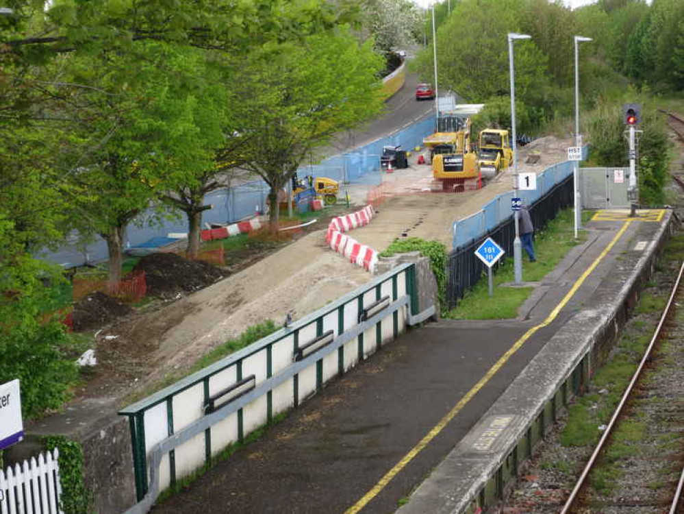 Works to create a ramp at Dorchester West train station