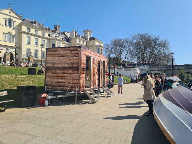 The new temporary toilets