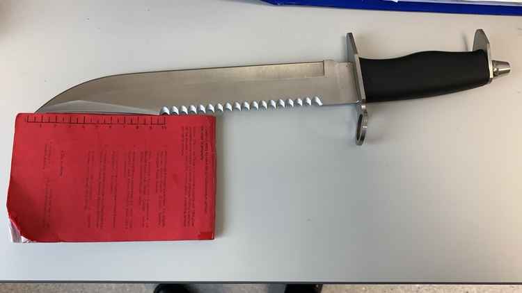 Photo from Richmond Police of the knife that was found by officers