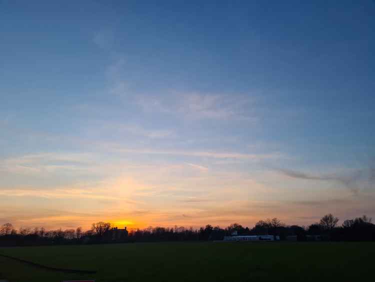 Sunset over the club grounds