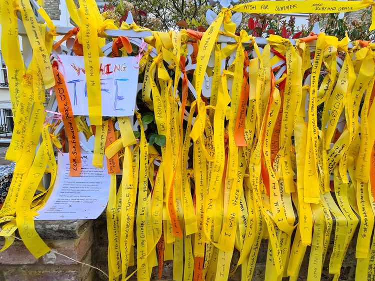 Dozens of personal ribbons have been left already