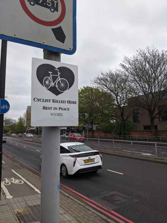 White painted bikes are often used to commemorate cyclists killed in crashes and warn of dangerous roads