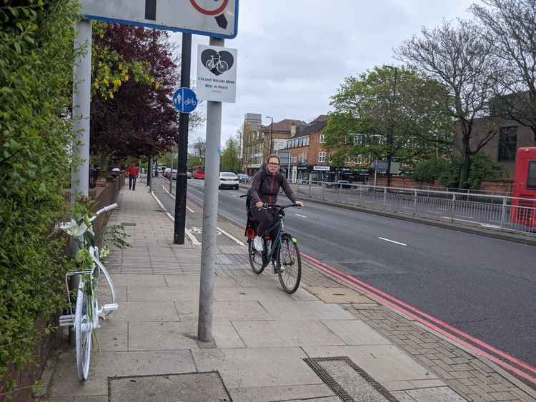 White painted bikes are often used to commemorate cyclists killed in crashes and warn of dangerous roads