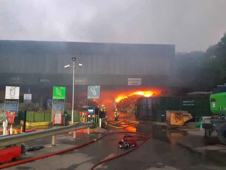 The huge blaze can be seen by Household Waste (Image: London Fire Brigade)