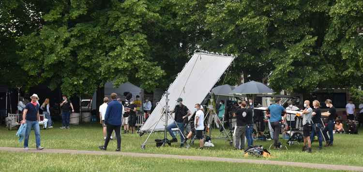 Filming on Richmond Green (Image: Nub News)