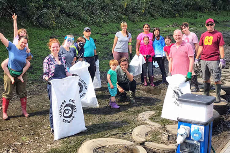 Surfers Against Sewage volunteers worked along the river front in Kew to help clean up rubbish and waste (Image: Surfers Against Sewage)