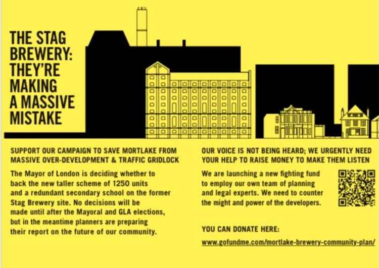 Mortlake Brewery Community Group is campaigning against 'over development and traffic gridlock' (Image: Mortlake Brewery Community Group)