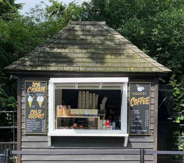 An old keeper's hut at Kingston gate in Richmond Park has been turned into a coffee kiosk (Credit: Bikeboy via Geograph)