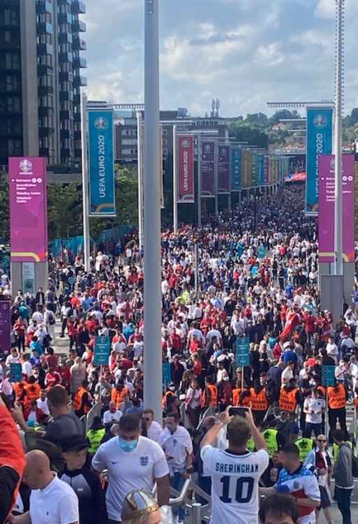 The build-up outside Wembley (Credit: Stuart Higgins)