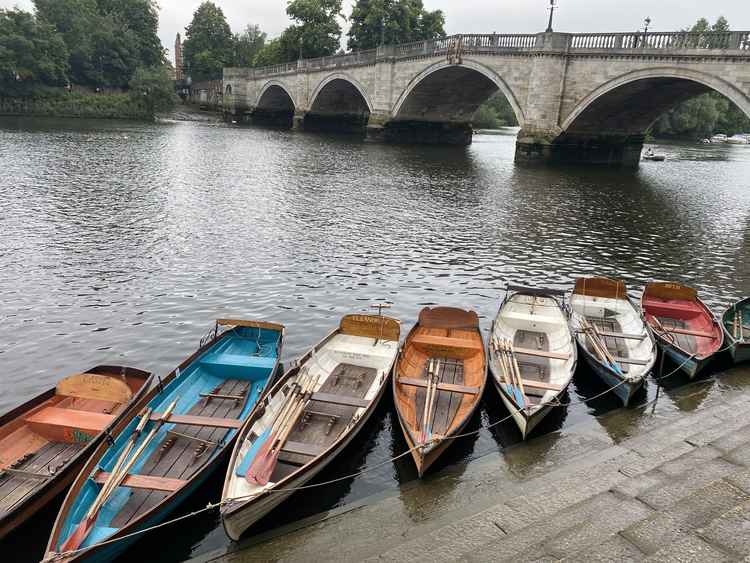 Boats lined up ready to go with Richmond Bridge Boat Hire (Image: Sophie Karl)