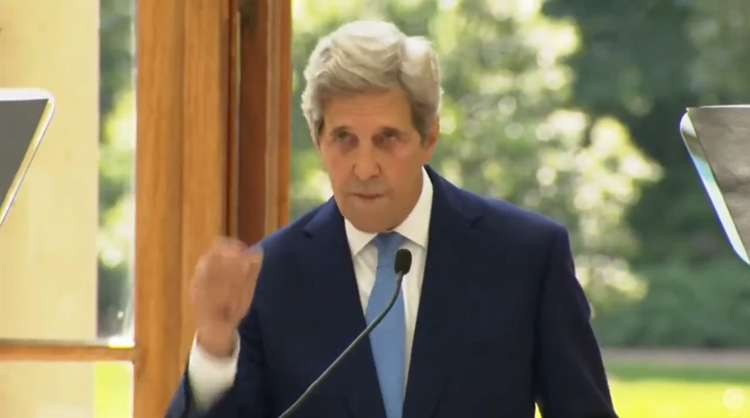 John Kerry, US Special Presidential Envoy for Climate (Image: Screenshot from Kerry's speech, see Twitter link below)