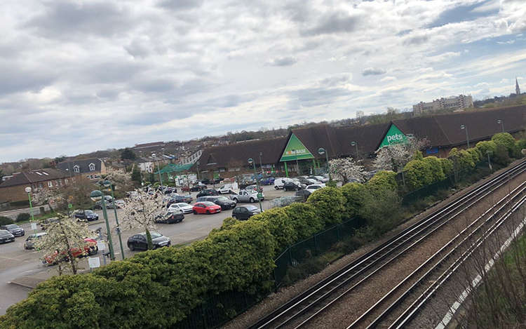 The carpark seen from the train lines (Image: Eleanor Veness)