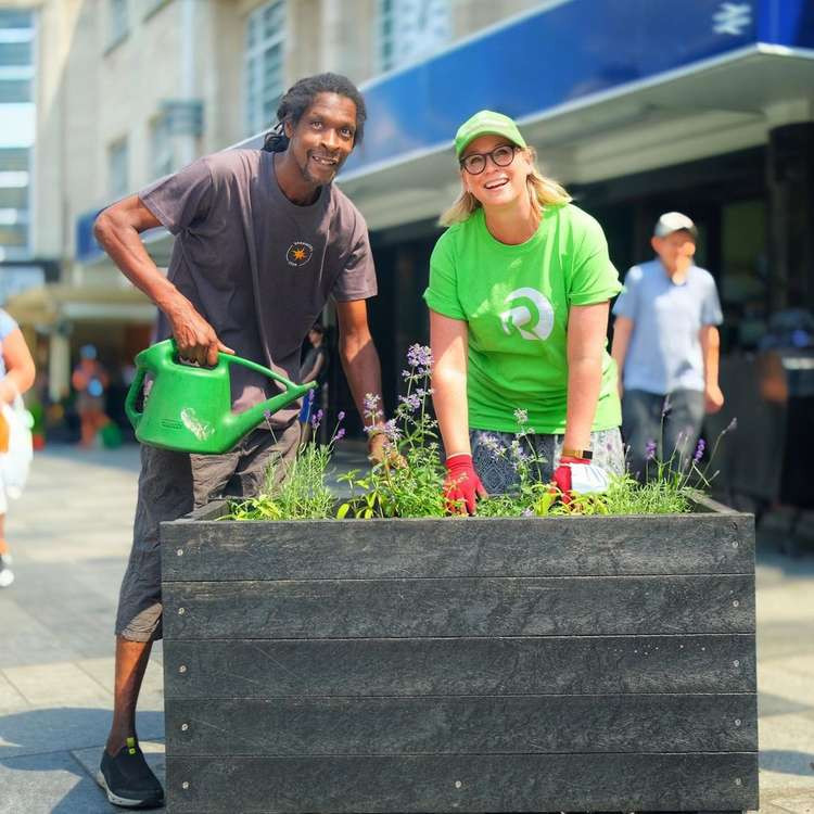 The planters being installed outside the station (Image: @therichmonder)