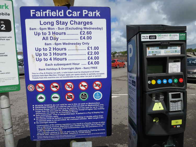 Fairfield car park sign taken in May