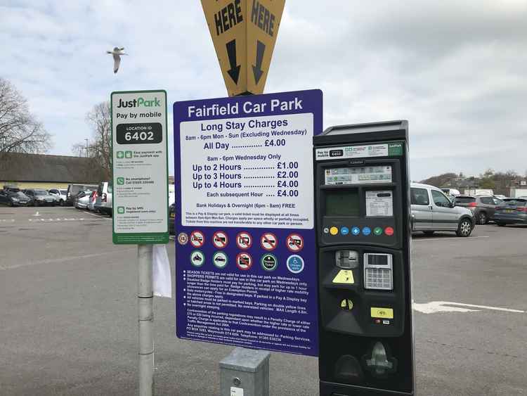 Fairfield car park signs taken in April