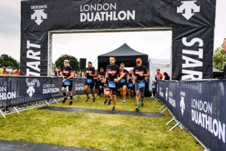 The Duathlon consists of running, Cycling and running again. Credit: London Duathlon.