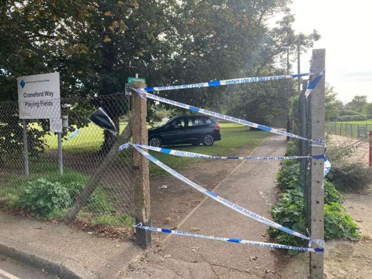 The police cordoned off the surrounding area. Credit: James Mayer.