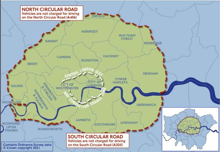 The North Circular Road map. Credit: TFL.