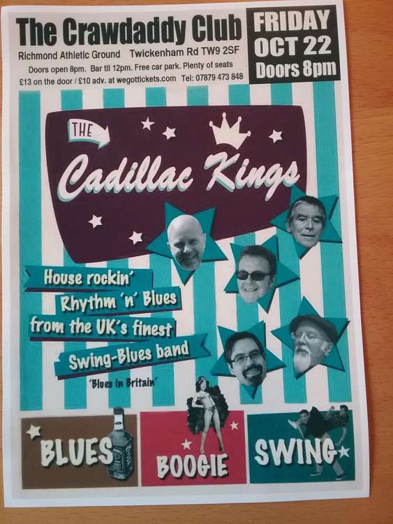 The show promises house rocking, rhythm n Blues from The Cadillac Kings, described by the Time as the UK's premier blues and roots band.