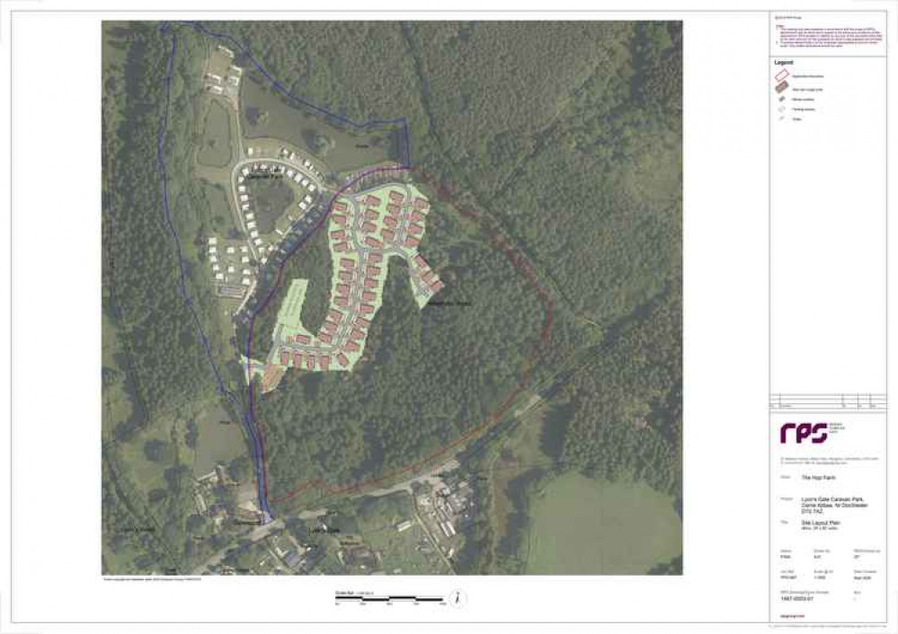 The Lyons Gate site with area which the company wanted to use for caravans highlighted