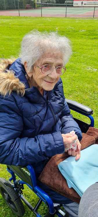 Enjoying an ice cream in Dorchester's Borough Gardens