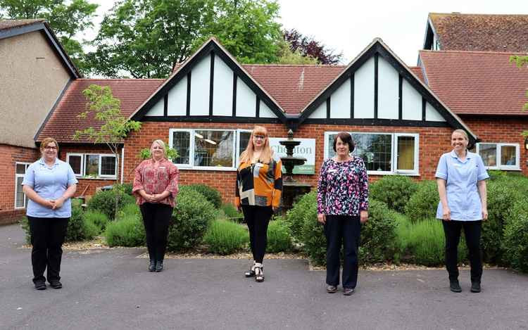 The Management Team at Cheriton Care Home - from left: care team leader Emily Macfarlene, deputy manager Zoe Price, office manager Colleen Cordell, registered manager Denise Chrippes and care team leader Sam Impey