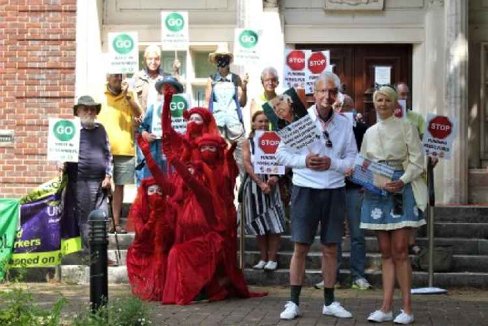 Dorset Action on Pensions outside County Hall in Dorchester